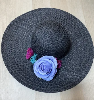 “Summer flower” Black hat